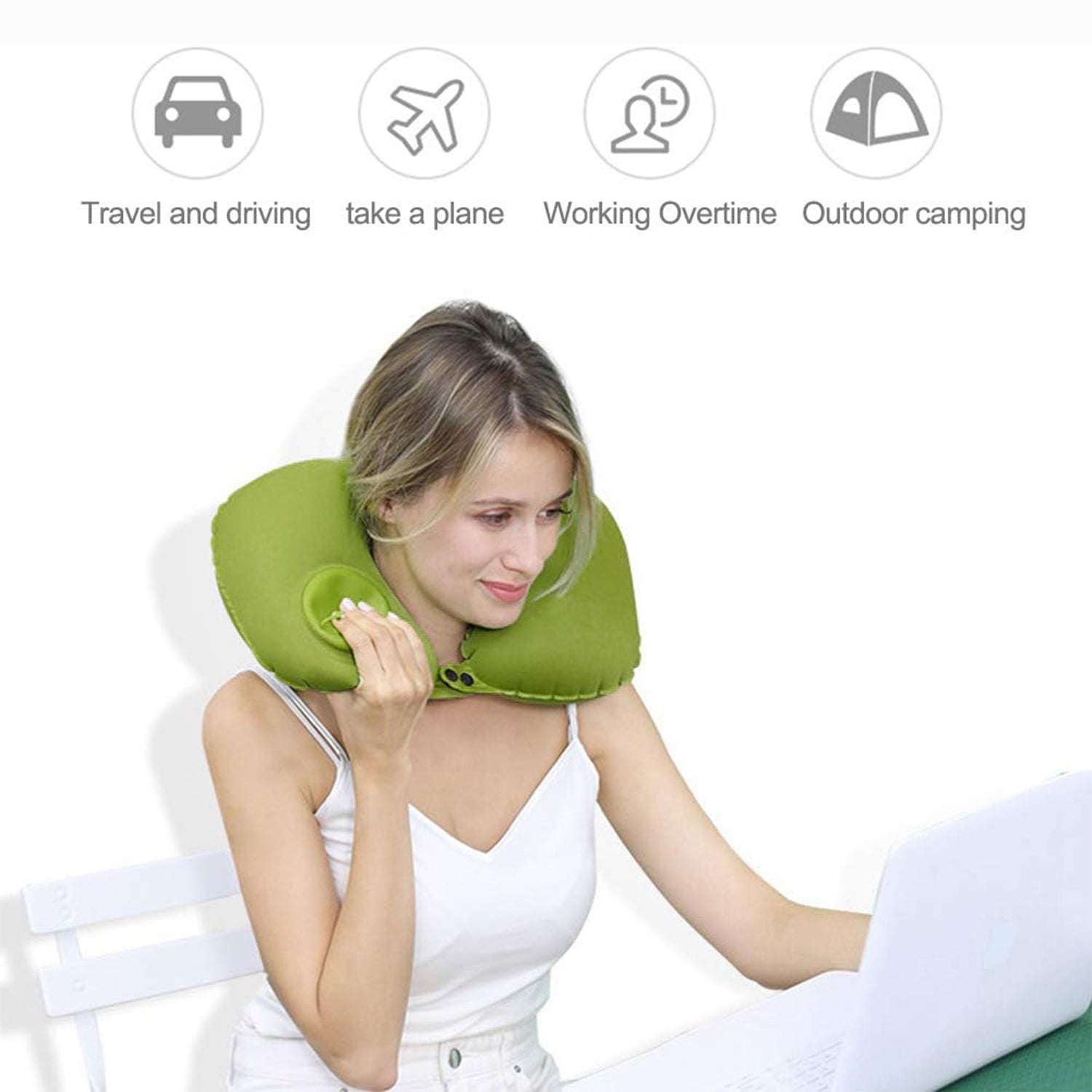8540 Inflatable & Foldable, Pillow U Shape Air Cushion Travel Pillow, Travel Business Trip Neck Pillow for Long Trips, Ideal for Men & Women Portable, and Perfect for Backpacking, Car Camping, and Even Airplane Travel 8540 Inflatable & Foldable, Pillow U Shape Air Cushion Travel Pillow, Travel Business Trip Neck Pillow for Long Trips, Ideal for Men & Women Portable, and Perfect for Backpacking, Car Camping, and Even Airplane Travel